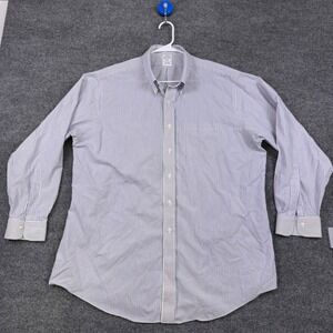 Brooks Brothers Regent Non-Iron Supima Cotton Striped Shirt 18-35 Blue White